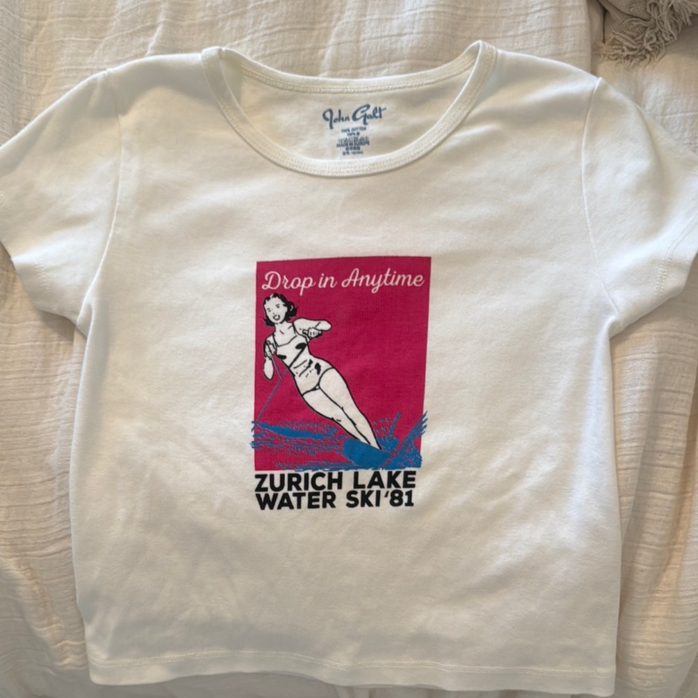 Brandy Melville White Graphic Tee